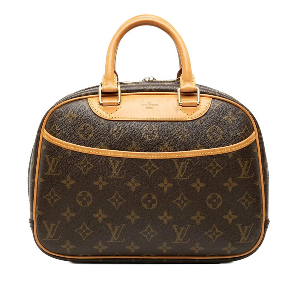 Louis Vuitton Monogram Trouville Handbag Brown Leather